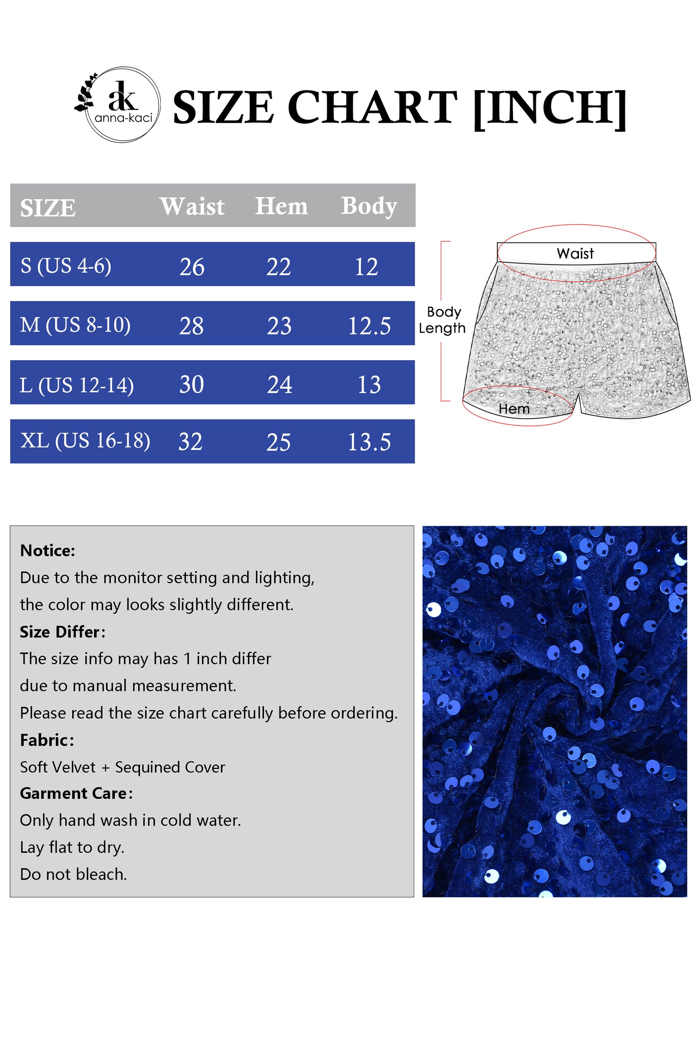 Anna-Kaci Women's Sparkly Sequin Shorts Elastic Waist Glitter Straight Leg Party Shorts with Pockets