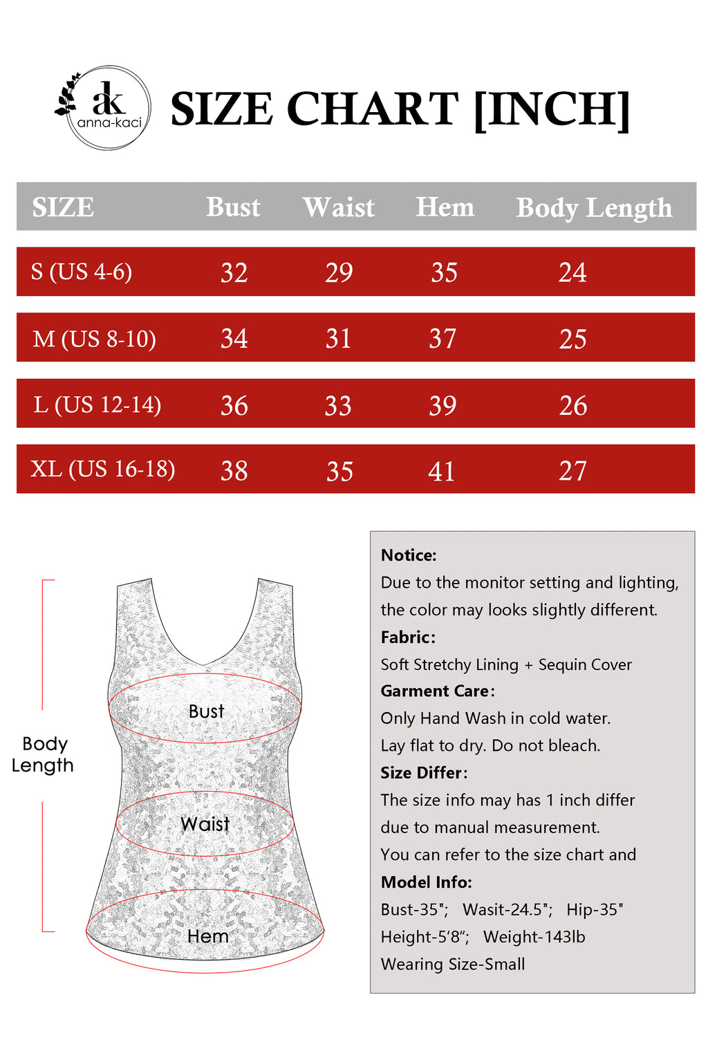 Anna-Kaci Women's Sparkly V-Neck Sequin Tank Tops Sleeveless Sexy Glitter Disco Club Party Vest