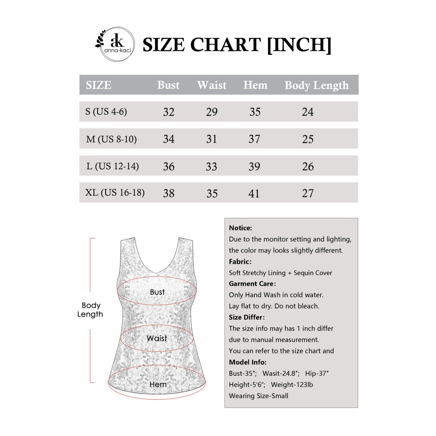 Anna-Kaci Women' s Sleeveless Sequin Fashion Tank Top V-Neck Sparkly Party Shirt