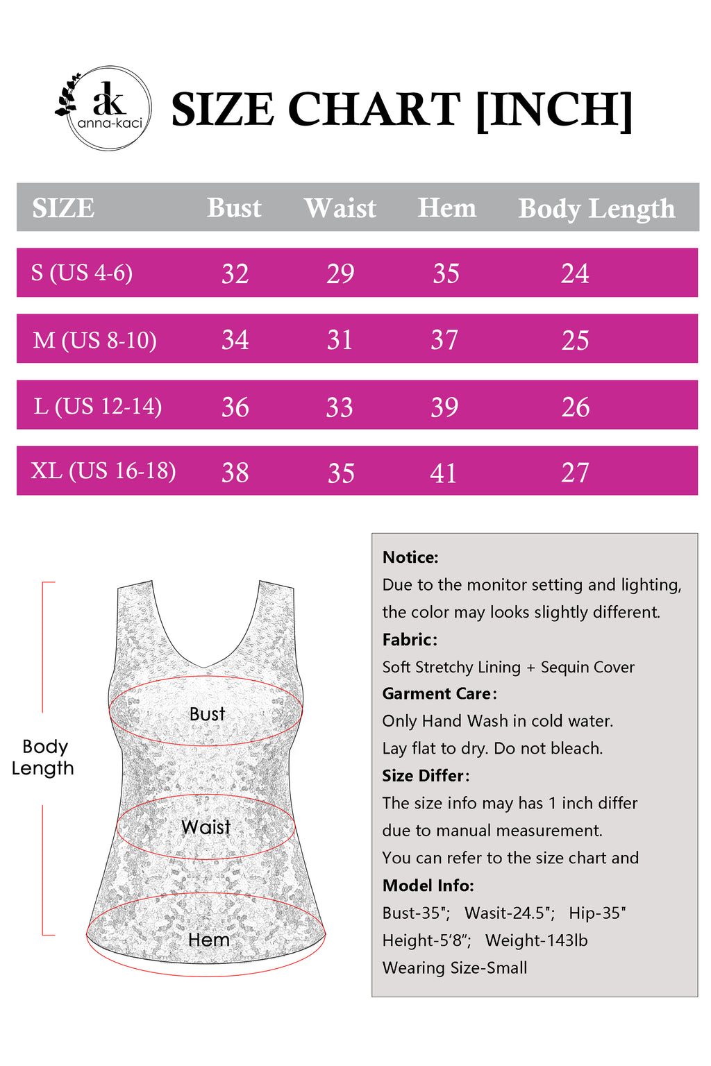 Anna-Kaci Women's Sparkly V-Neck Sequin Tank Tops Sleeveless Sexy Glitter Disco Club Party Vest