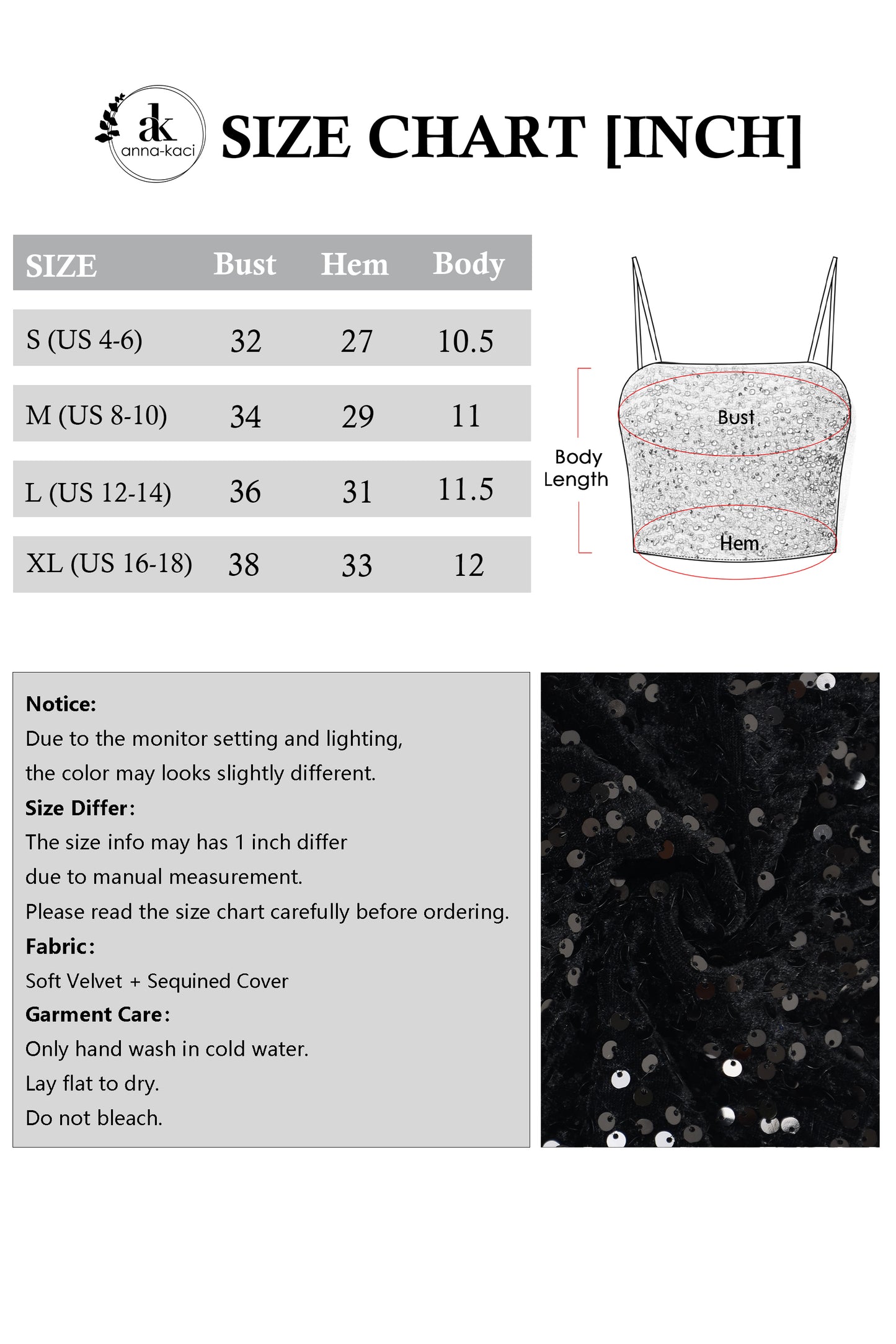 Anna-Kaci Women's Sparkly Sequin Cami Tops Crop Club Party Glitter Spaghetti Strap Tube Top