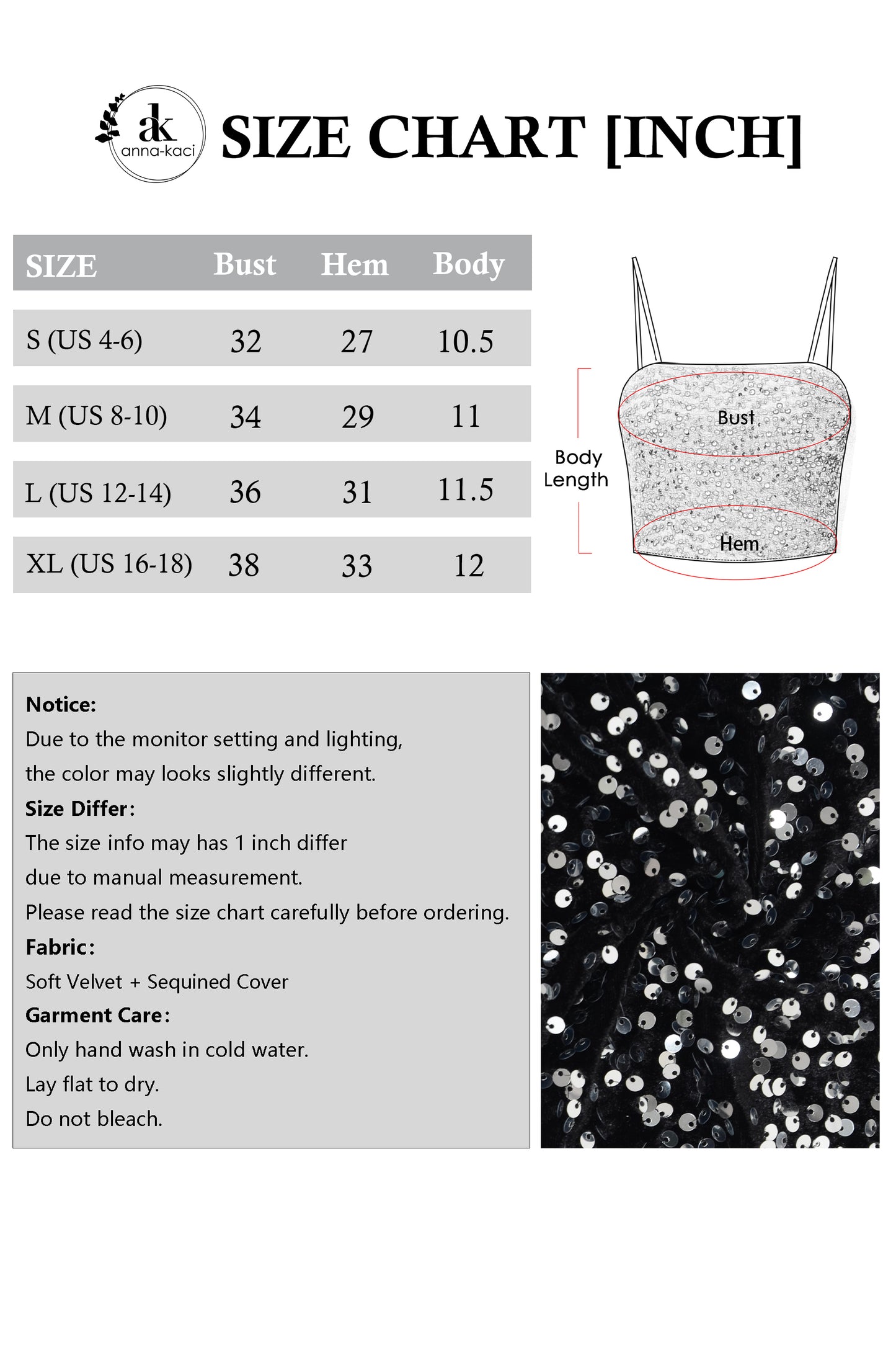 Anna-Kaci Women's Sparkly Sequin Cami Tops Crop Club Party Glitter Spaghetti Strap Tube Top