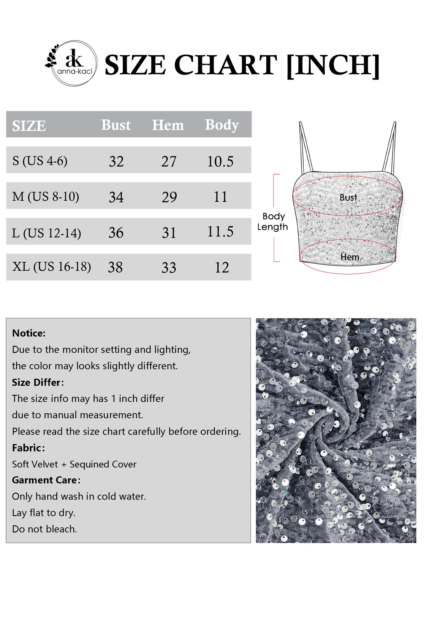 Anna-Kaci Women's Sparkly Sequin Cami Tops Crop Club Party Glitter Spaghetti Strap Tube Top