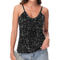 Anna-Kaci Women's Sequined Spaghetti Strap V-Neck Camisole Top for Party and Night Out