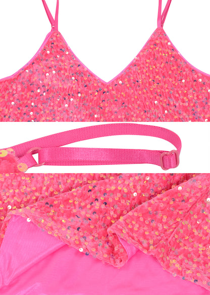 Anna-Kaci Womens Sleeveless Sequin Tops V Neck Sparkle Spaghetti Strap Cami Tank Top Shirt