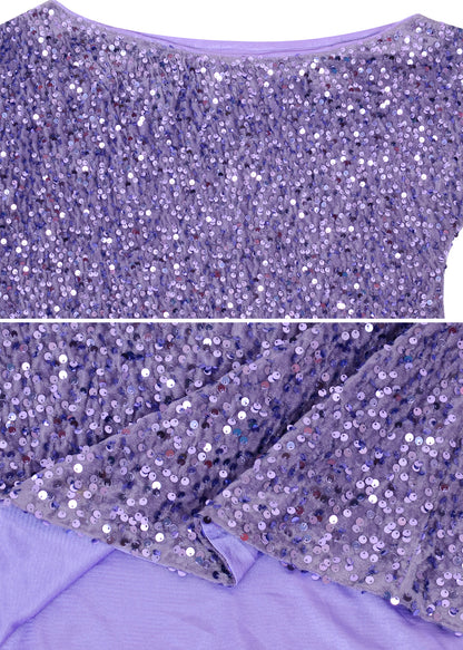 Anna-Kaci Women's Sequin One Shoulder Short Sleeve Top Party Club Sparkle Glitter Concert Tunic Blouse