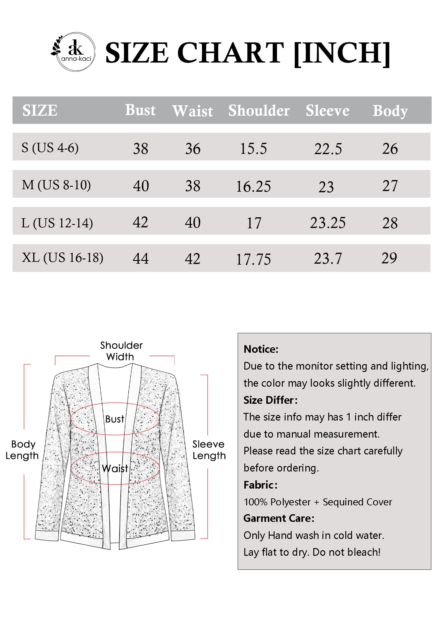 Anna-Kaci Women's Sparkly Sequin Cardigan Long Sleeve Open Front Glitter Party Sequin Blazer Jacket