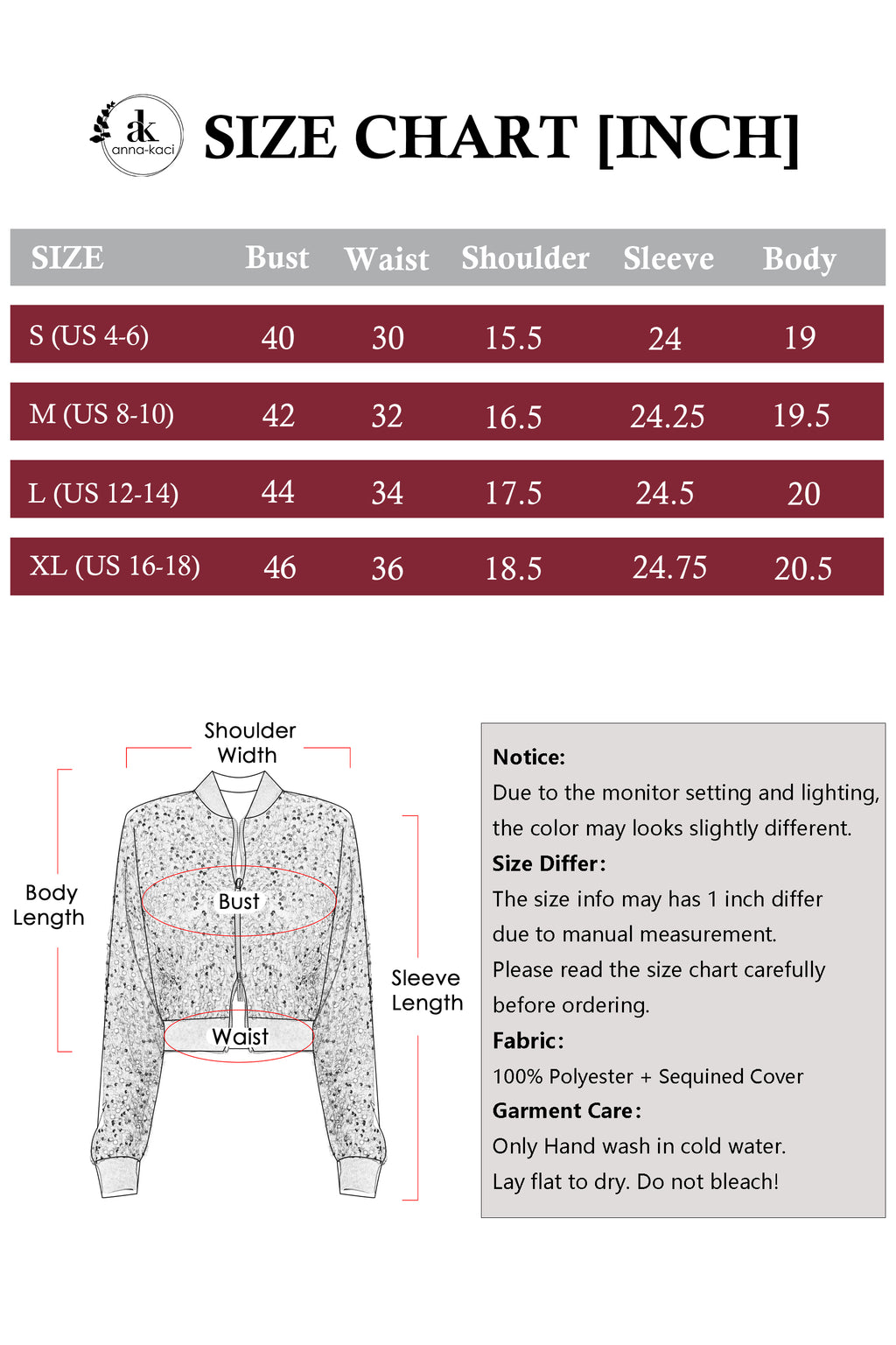 Anna-Kaci Womens Sparkly Sequin Jacket Cropped Two-Way-Zipper Glitter Party Club Bomber Jacket