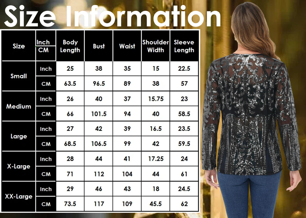 Anna-Kaci Womens Sparkly Sequin Cardigan Long Sleeve Open Front Glitter Party Evening Jacket