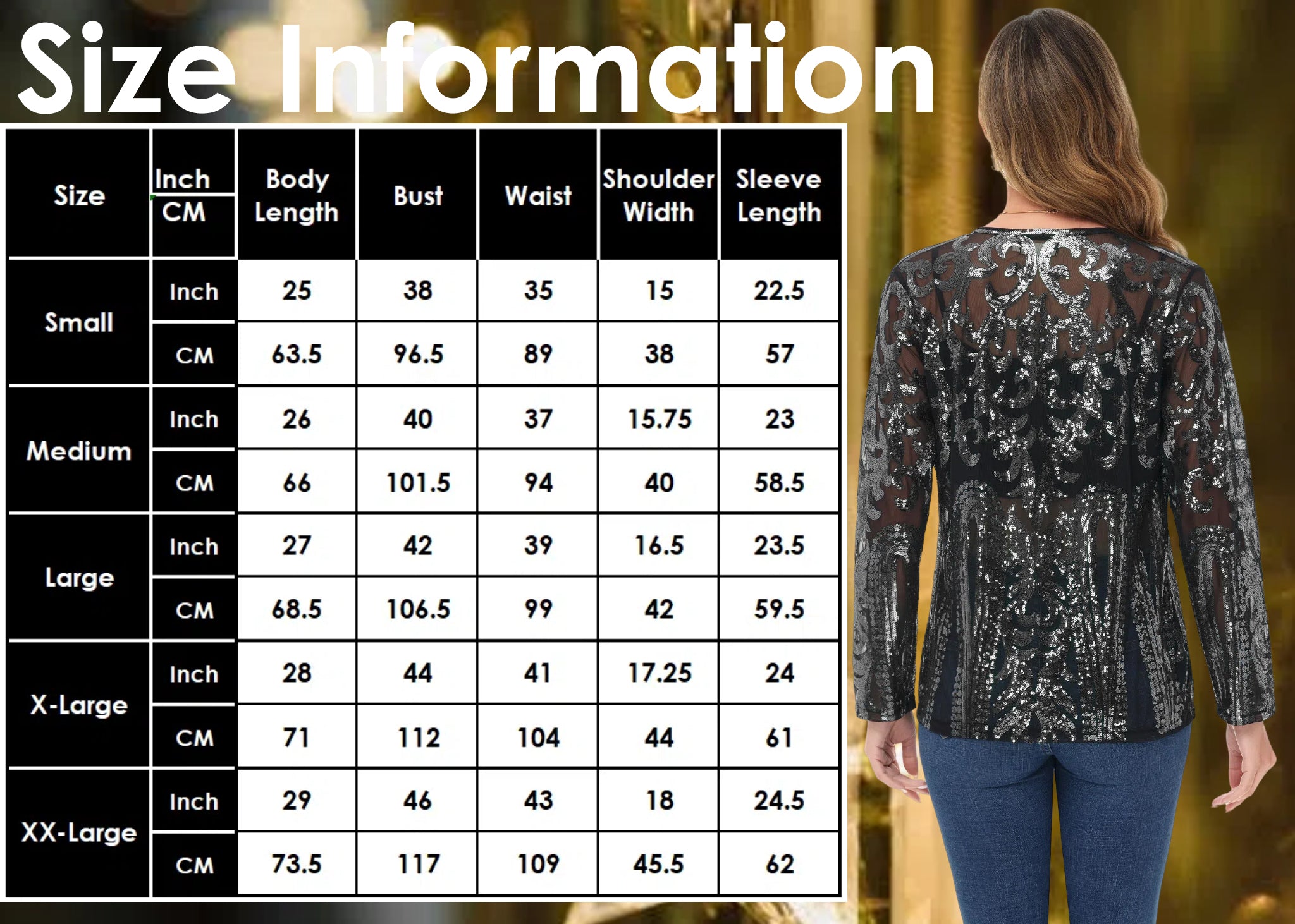 Anna-Kaci Womens Sparkly Sequin Cardigan Long Sleeve Open Front Glitter Party Evening Jacket