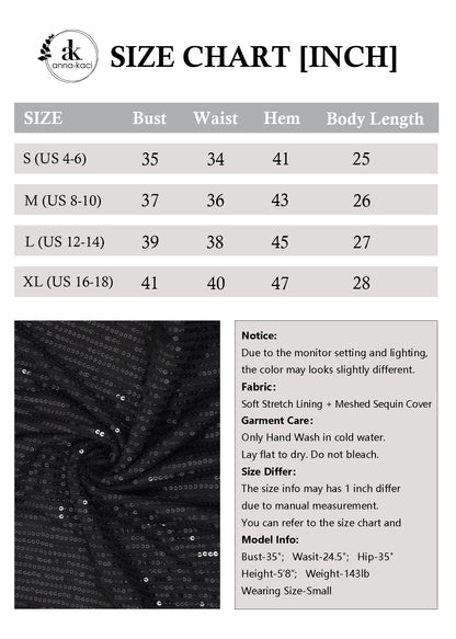 Anna-Kaci Women's Sparkly Sequin Tops Scoop Neck Sleeveless Glitter Shimmer Tank Top Blouses