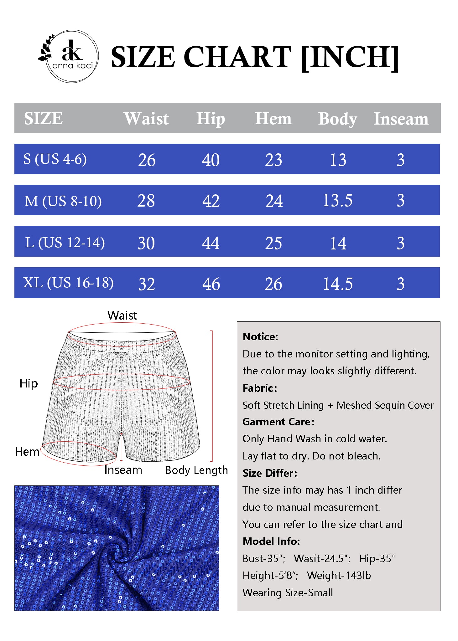 Anna-Kaci Women's Sparkly Sequin Shorts Elastic Waist Summer Straight Leg Glitter Party Shorts