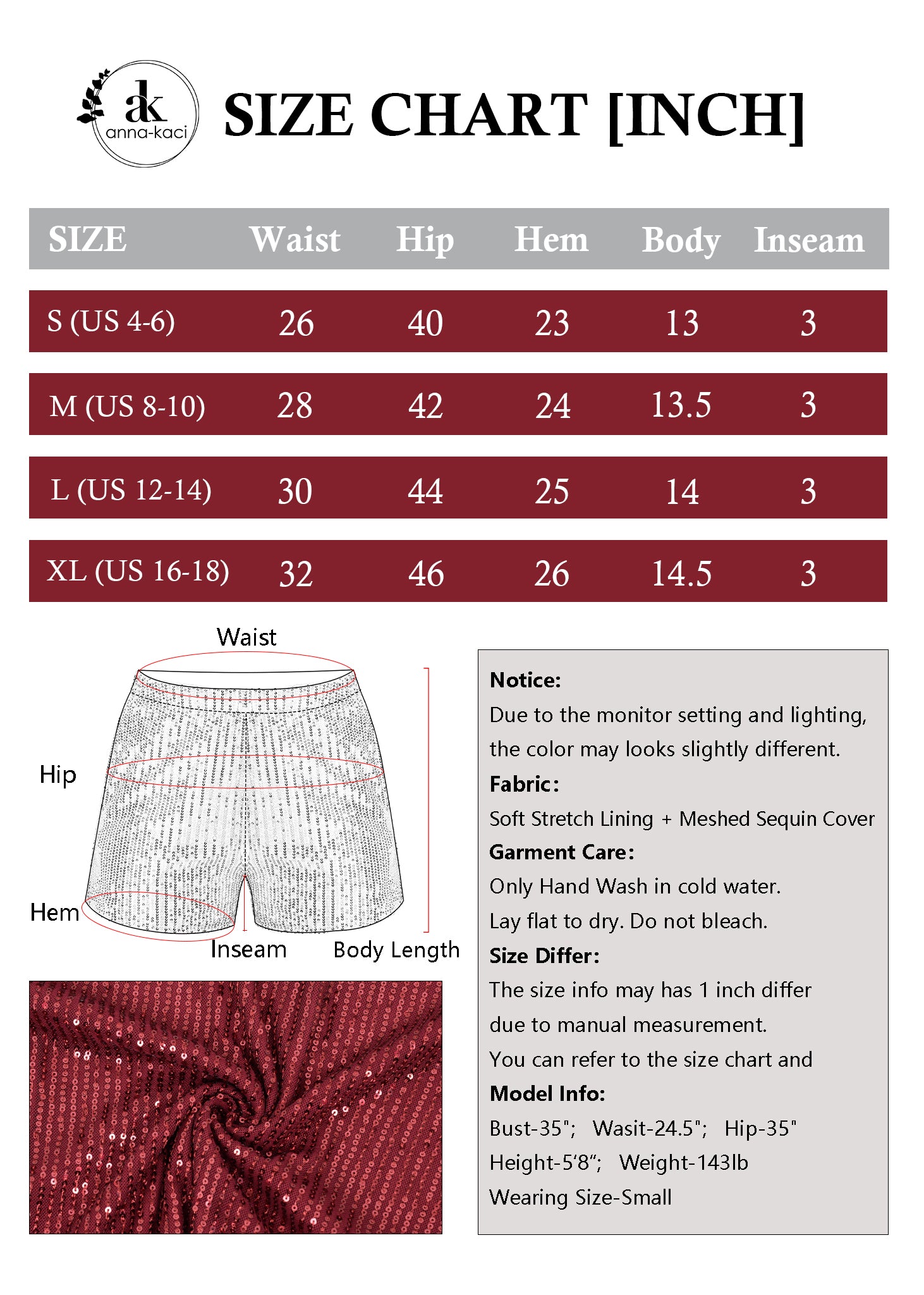 Anna-Kaci Women's Sparkly Sequin Shorts Elastic Waist Summer Straight Leg Glitter Party Shorts