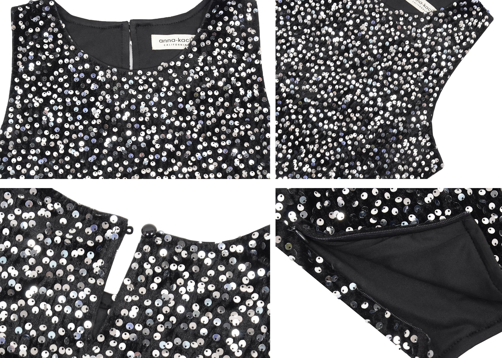 Anna-Kaci Women's Sequin Sleeveless Tops Sparkle Glitter Crew Neck Club Party Nightout Crop Tank Top
