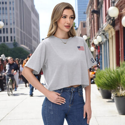 Anna-Kaci Women's American Flag Crop Top July 4th Summer USA Patriotic T-Shirt