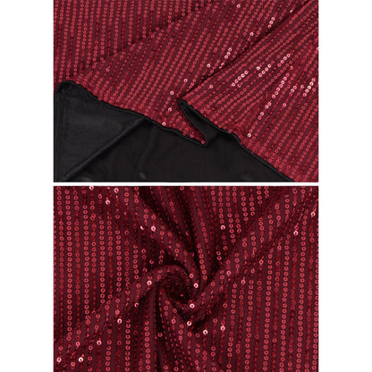 Anna-Kaci Women's Sheer Mesh Long Sleeve Top with Sequin Front Panel and Crew Neckline