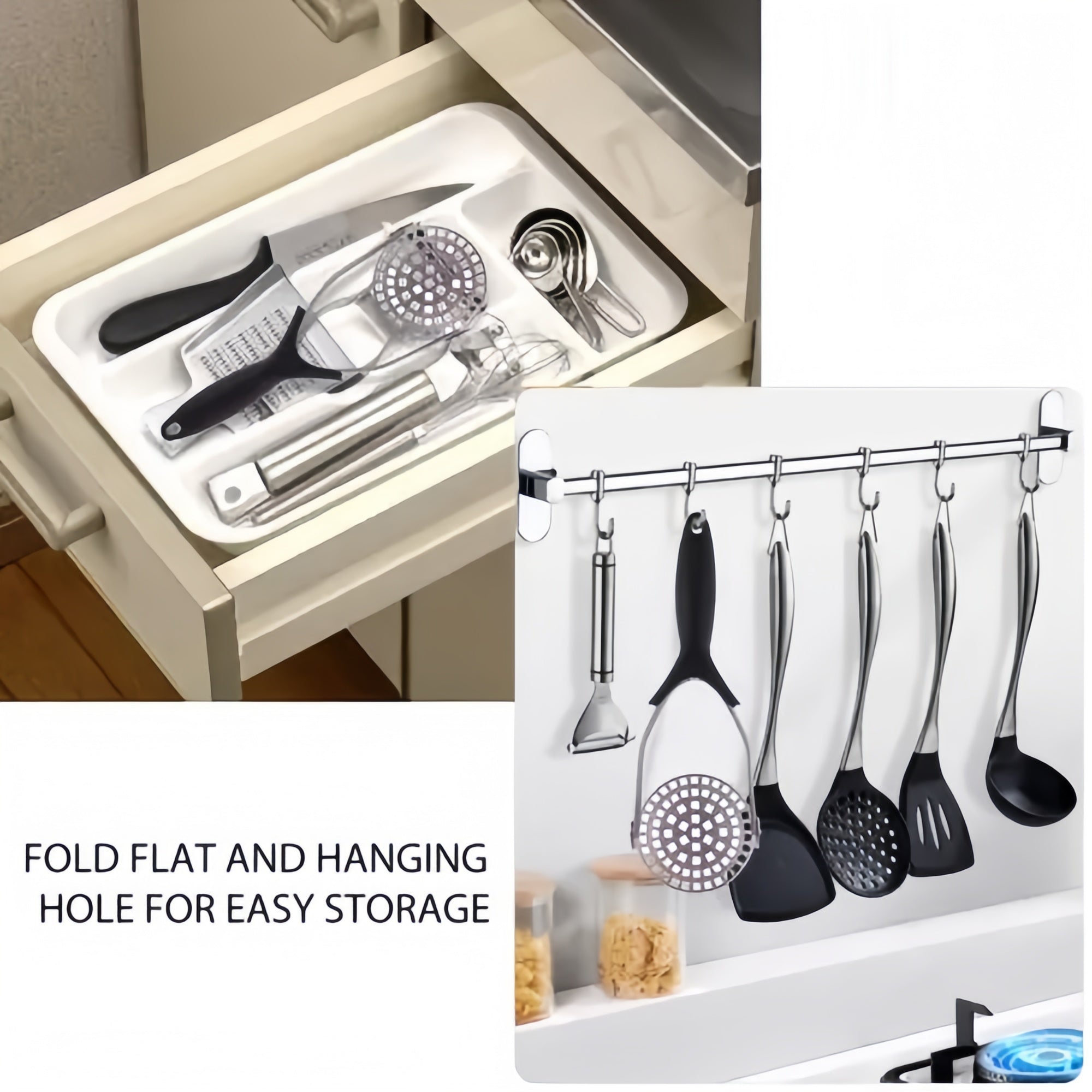 Anna-Kaci Stainless Steel Potato Masher with Ergonomic Handle for Mashed Potatoes and Vegetables
