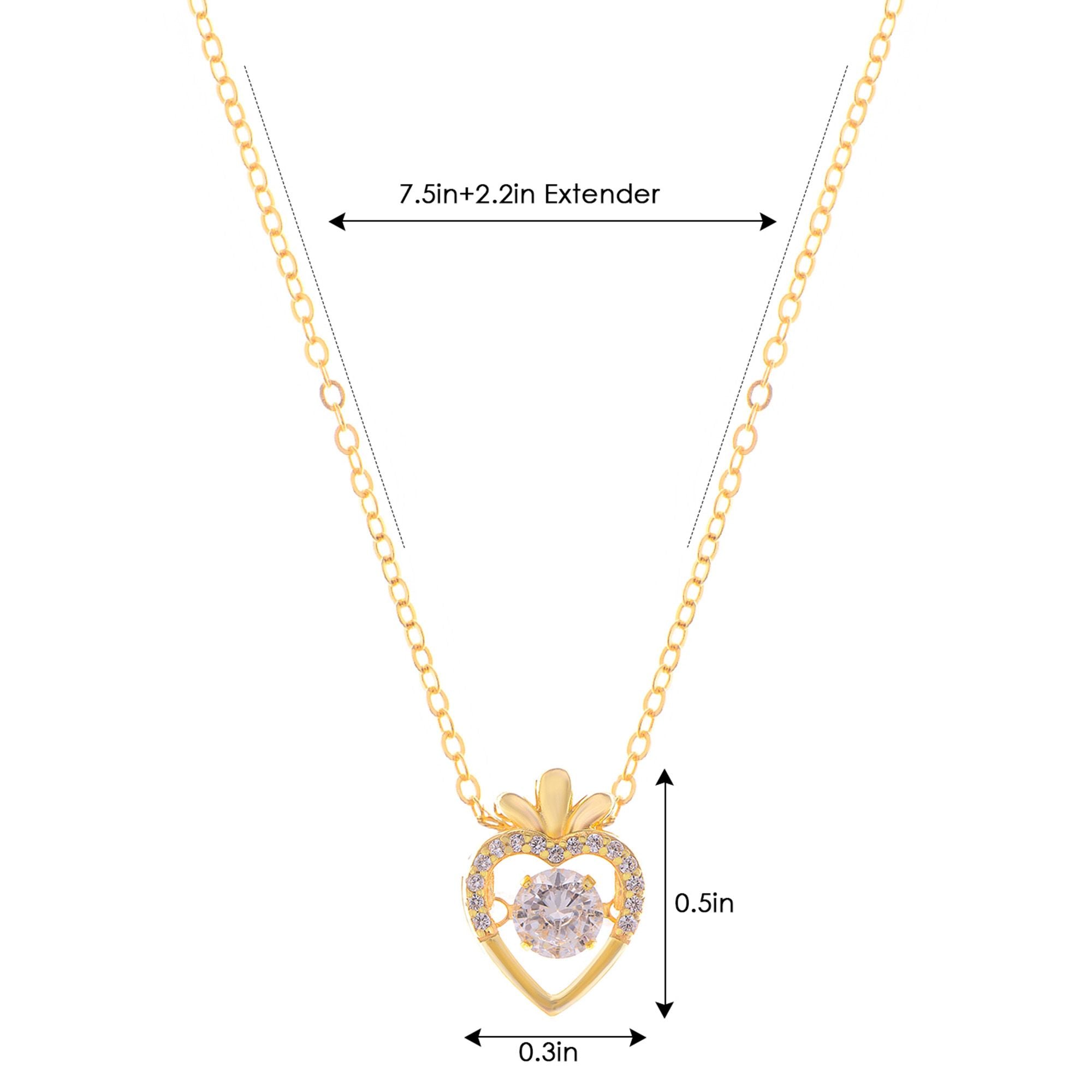 Radish Heart-Shaped Pendant Necklace with Clear Crystal Center