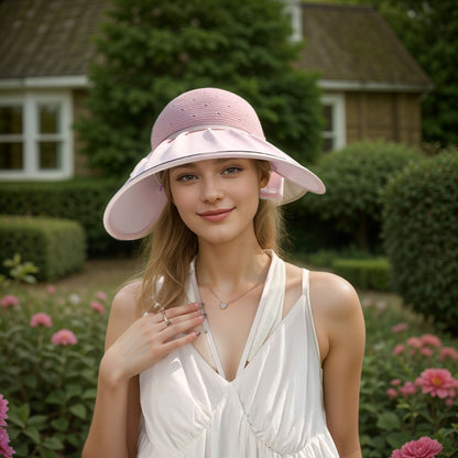 Anna-Kaci Extra Wide Brim Sun Visor Hat for Women Adjustable UV Protection Bow Detail Breathable Summer Beach Hat
