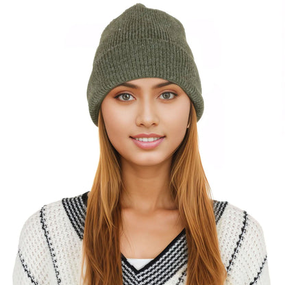 Alilang Warm Winter Knit Cuffed Beanie Cap for Women Men Daily Slouchy Ski Hat Cap