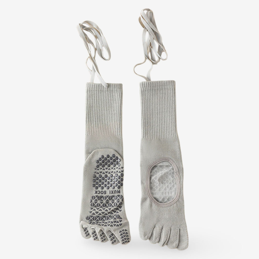 Lace-Up Grip Yoga Socks for Pilates and Dance 3 Pack