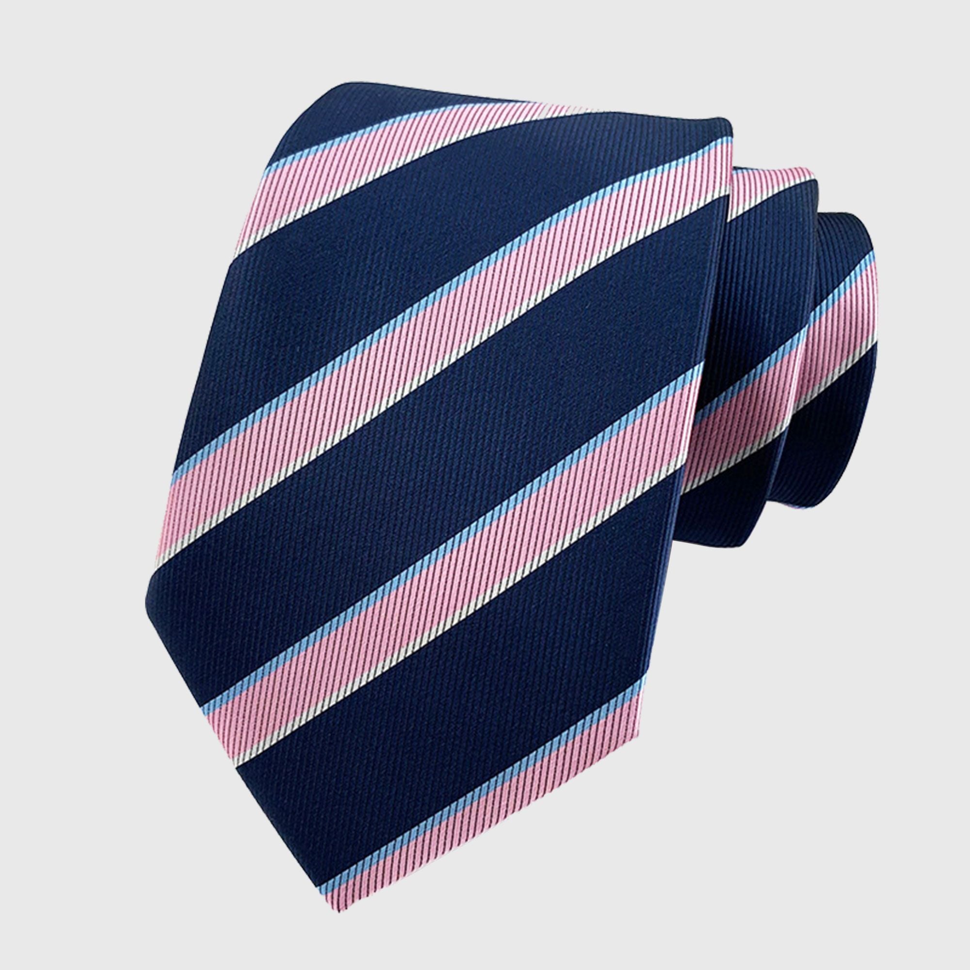 Anna-Kaci Men's Polyester Filament Tie with Multi-Tone Stripes - Formal Necktie for Business, Weddings & Daily Wear