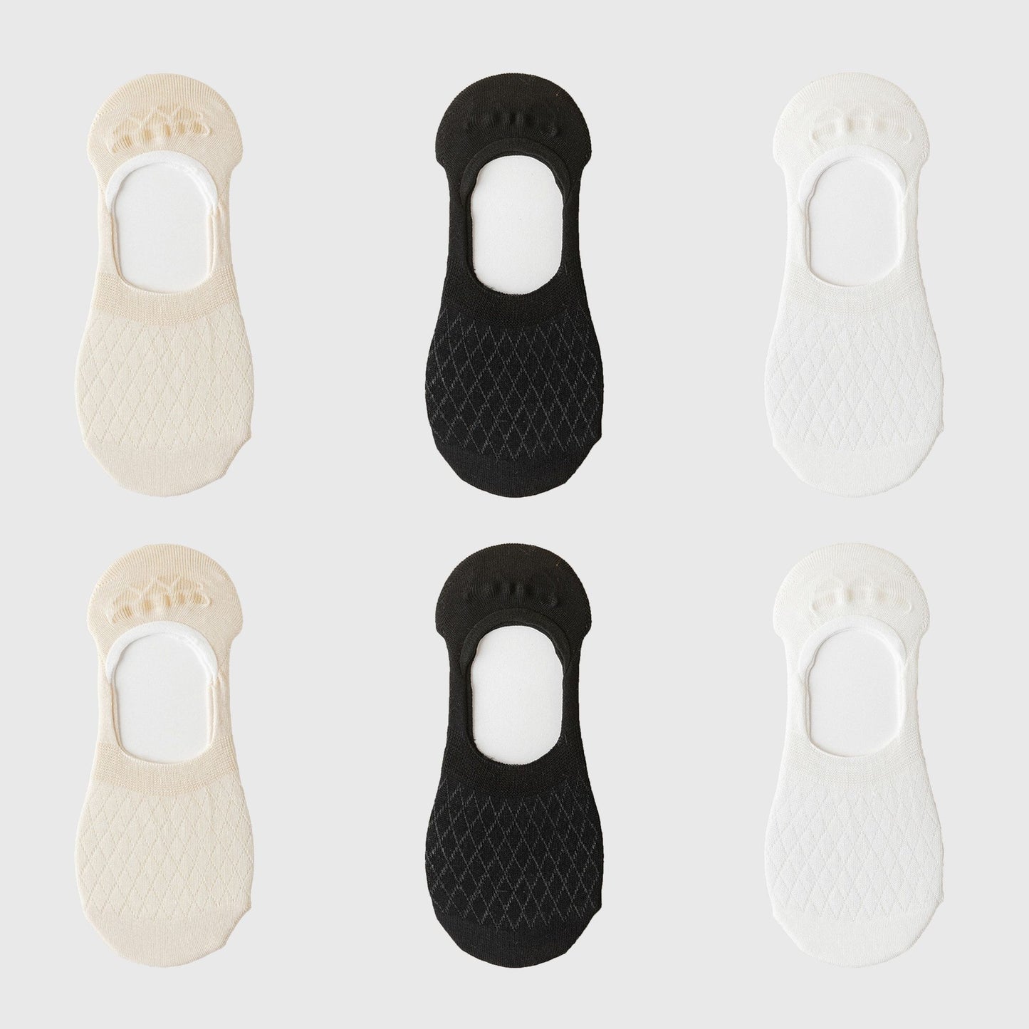 Anna-Kaci Women's Solid No Show Socks Non Slip Cotton 6Pk