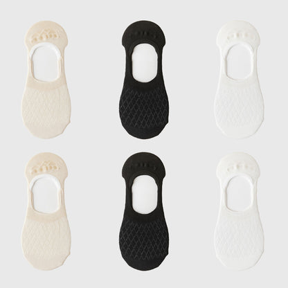 Anna-Kaci Women's Solid No Show Socks Non Slip Cotton 6Pk