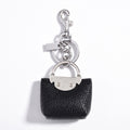 Textured Mini Handbag Bag Charm Keychain with Lobster Clasp