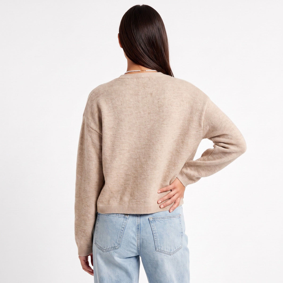Open Front Soft Knit Cardigan Sweater