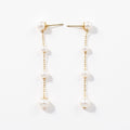Pearl Drop Earrings with Delicate Chain Detailing and Graduated Bead Accents for a Soft Feminine Modern Elegant Accessory