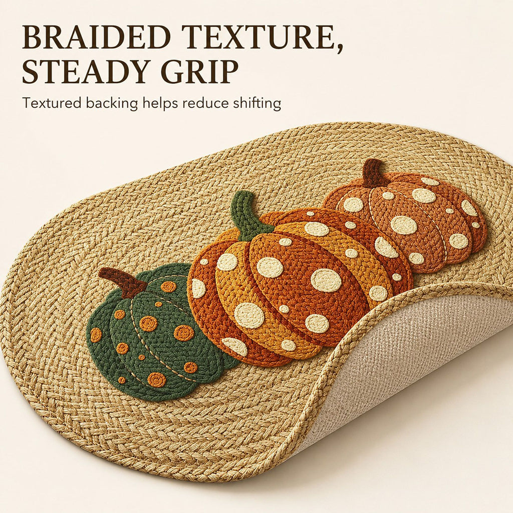 Fall Pumpkin Bath Mat Soft Absorbent Accent Rug 15.7 x 23.6 Inches