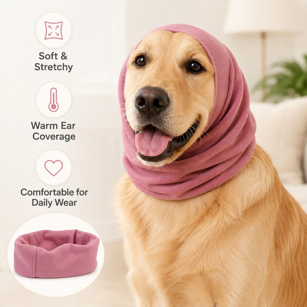 Pet Cat and Dog Ear Cover Soft Stretchy Snood for Grooming, Noise Reduction and Cold Weather