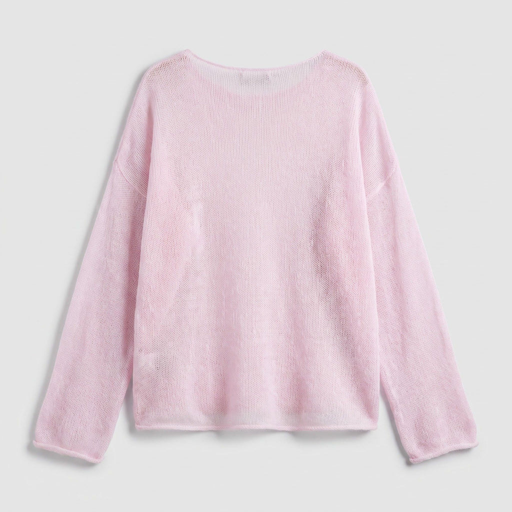 Sheer Loose Knit Long Sleeve Sweater