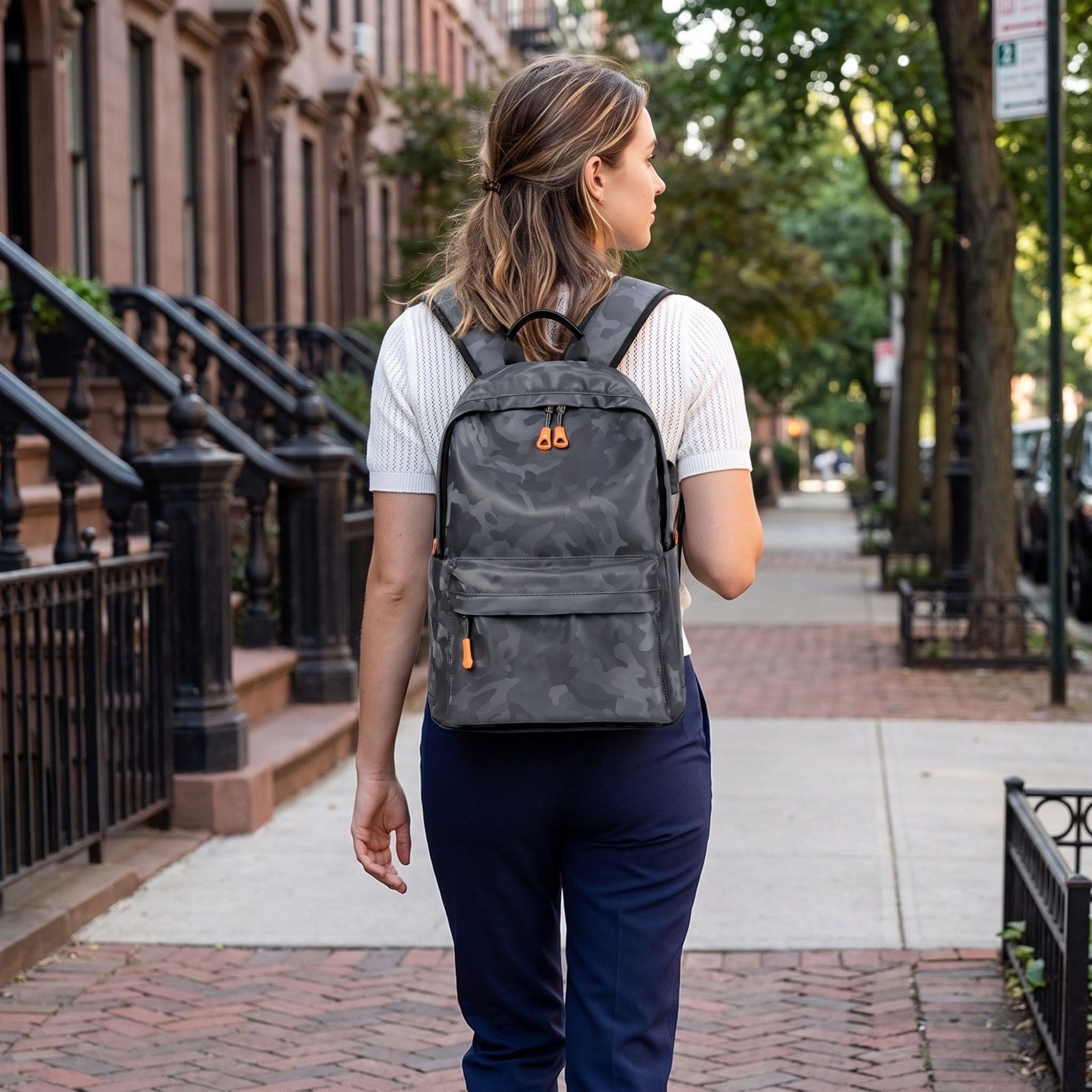 Stylish Camouflage Laptop Backpack - Lightweight  School & Travel Bag for Men and Women