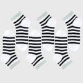 Anna-Kaci Men's 6pk Striped Casual Breathable Cotton Ankle Socks