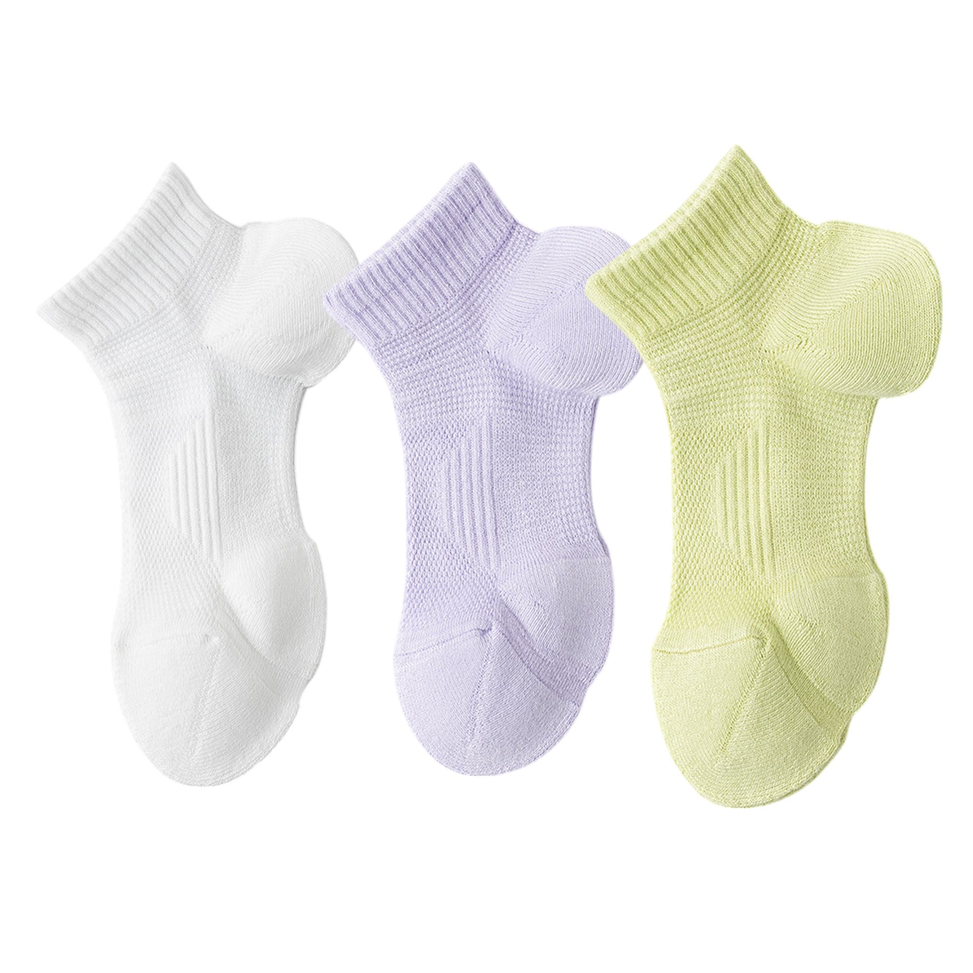 Anna-Kaci 3 Pairs Women's Ankle Athletic Socks Soft Cotton Cushioned Breathable Design with Ribbed Cuffs for Active Casual Wear