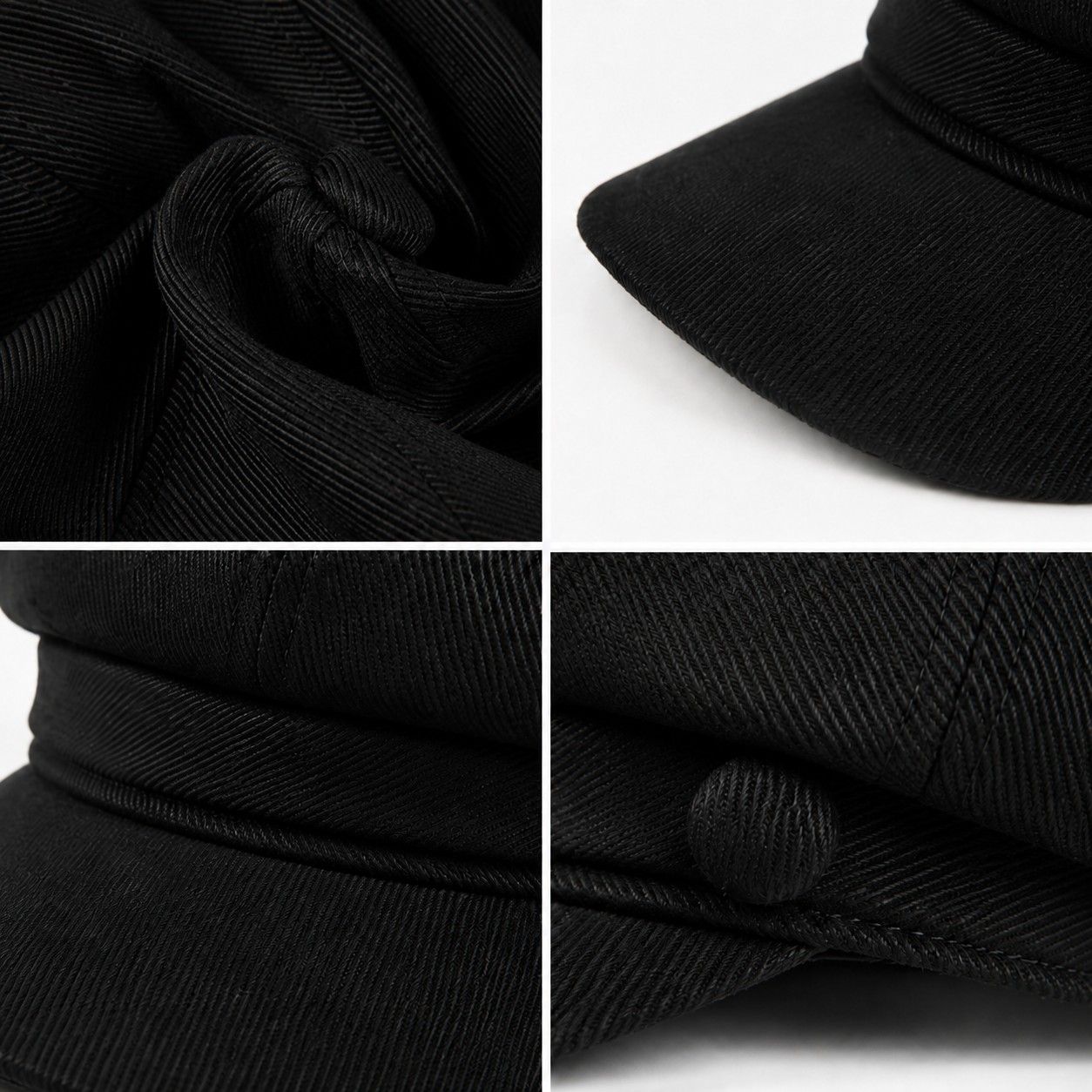 Structured Newsboy Cap Vintage Baker Boy Hat Short Brim Casual Style