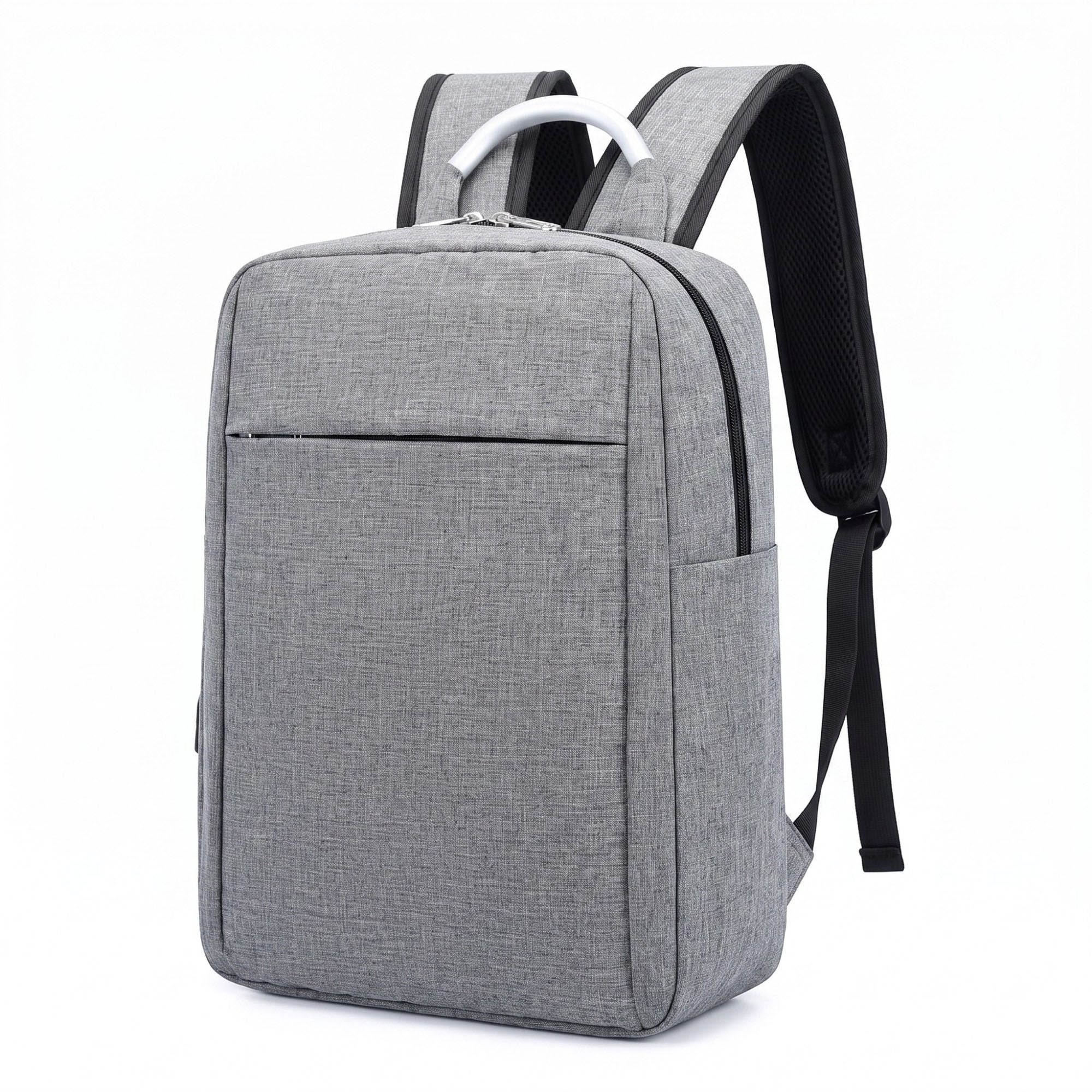 Modern Business Laptop Backpack - Sleek Commuter Daypack with Metallic Handle for Office, School, and Travel
