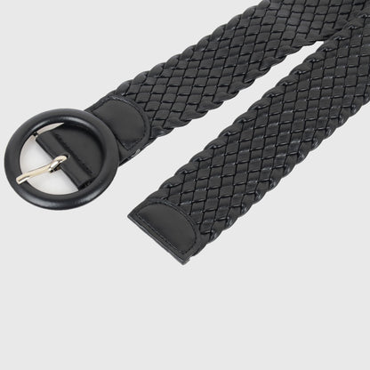 Anna-Kaci Sleek Woven Women's Belt with Plastic Buckle