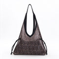 Leopard Print Large Hobo Shoulder Tote Bag with Drawstring Side Detail