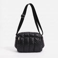 Quilted Crossbody Bag Adjustable Strap Front Zip Pocket Shoulder Bag