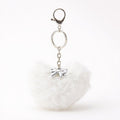 Plush Heart Keychain with Metal Clip and Bow Charm for Bags Backpacks Purses