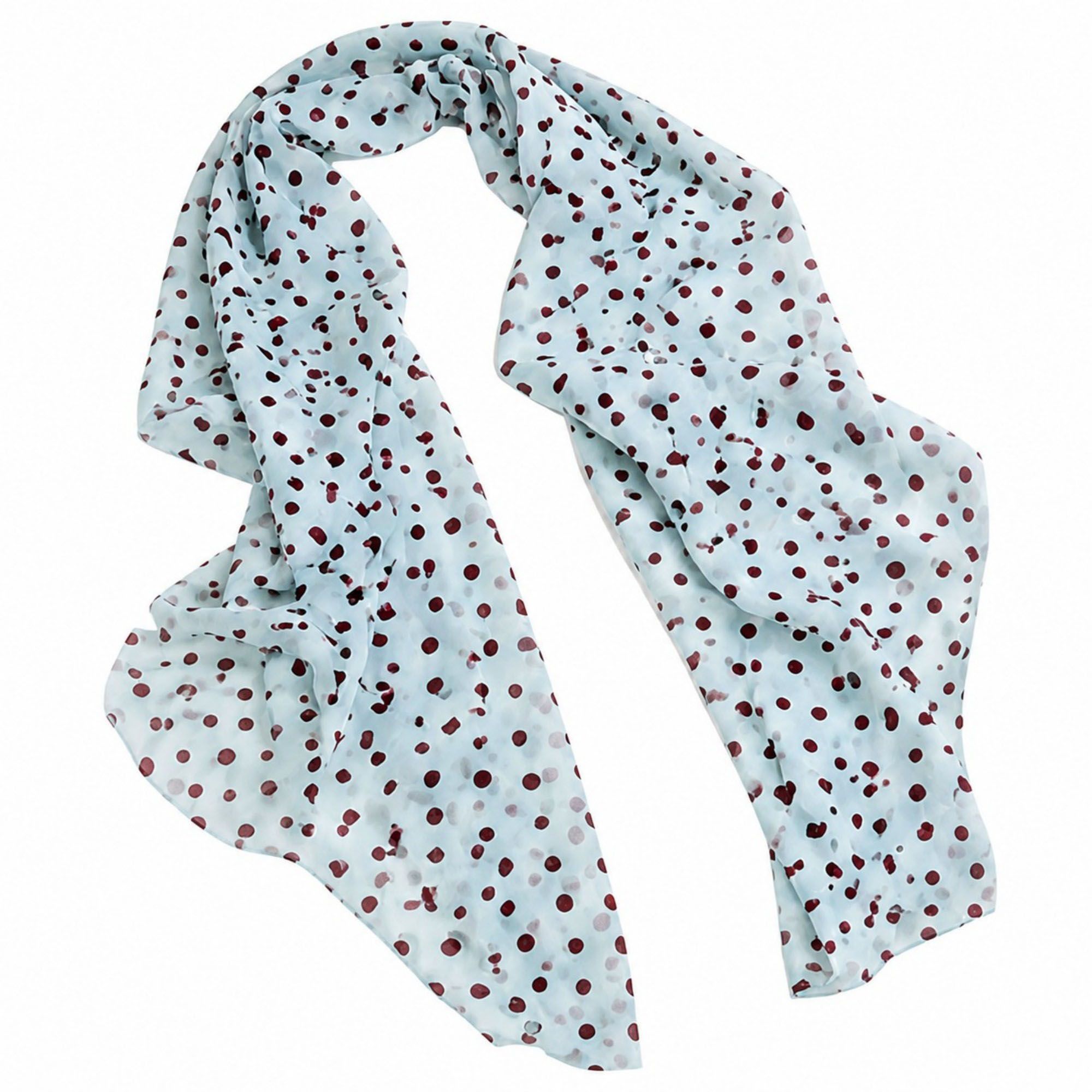Polka Dot Skinny Neck Scarf with Pointed Ends