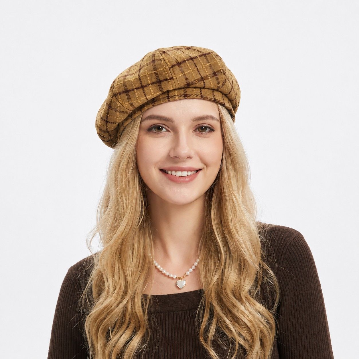 Plaid Beret Hat Vintage Painter Cap Soft Structured Fall Winter Style