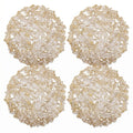 4 Piece Round Lace Placemat Set Metallic PVC Decorative Heat Resistant Table Mats