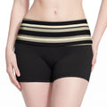 Striped Foldover Waist Fitted Athletic Shorts for Workouts Running and Everyday Activewear