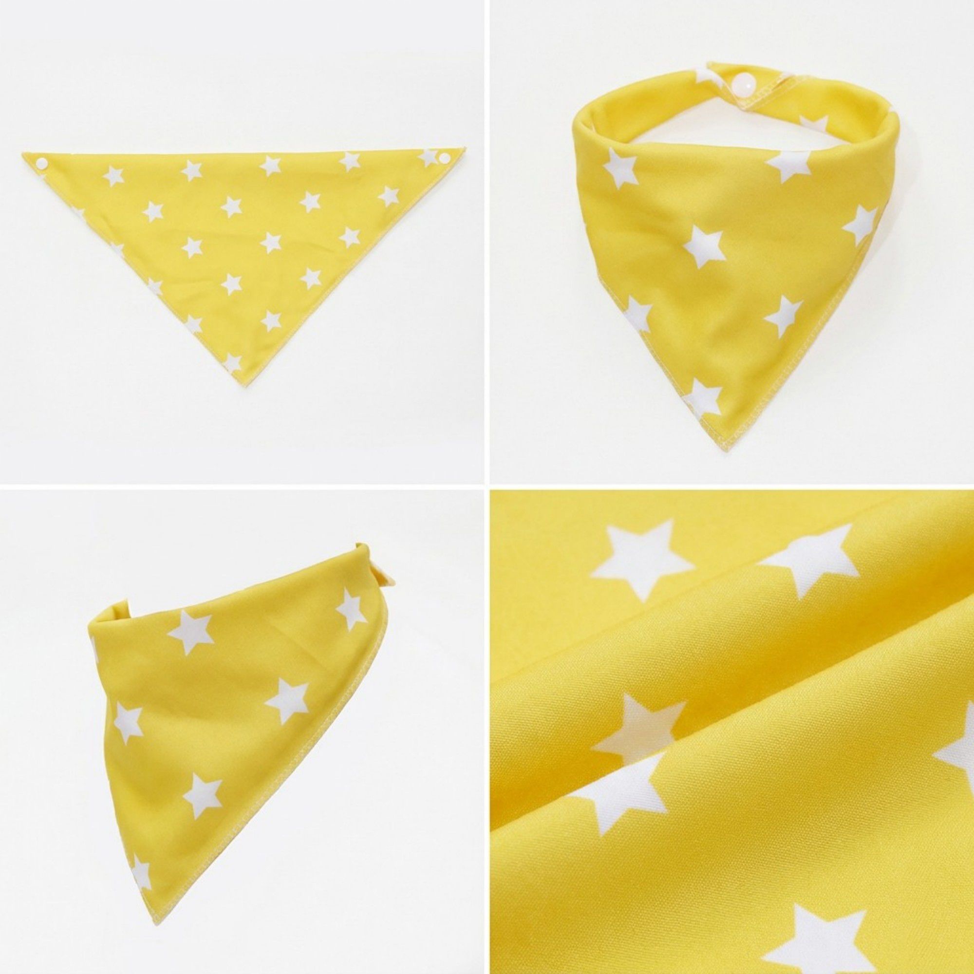 Dog Bandana Scarf Yellow with Black and White Pattern Pet Neck Accessory