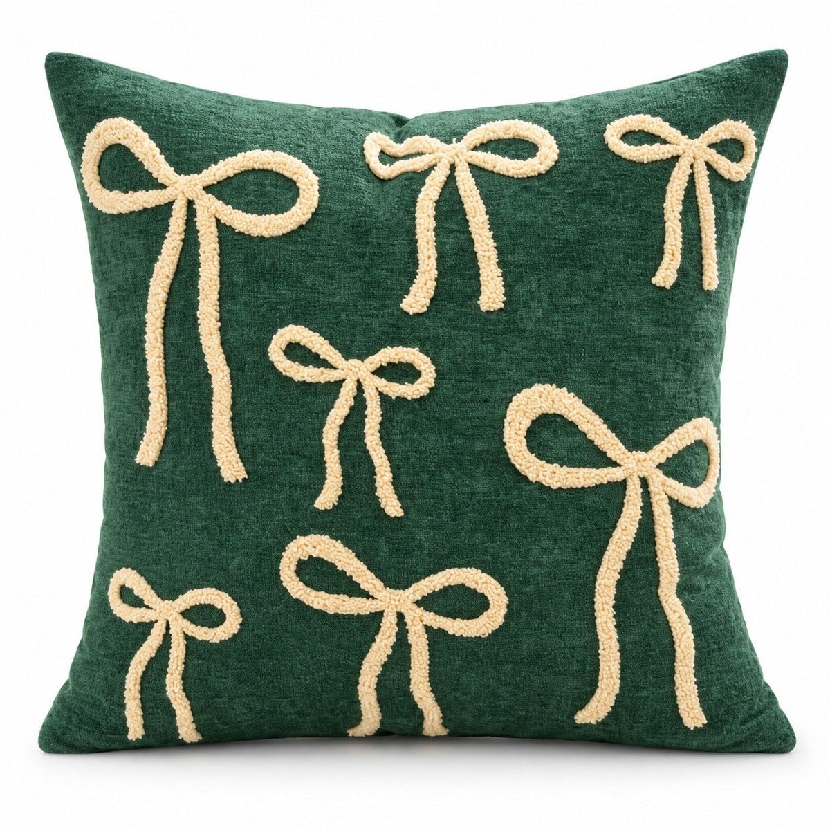 Christmas Embroidered Throw Pillow Cover 18 x 18 Inch Holiday Home Decor