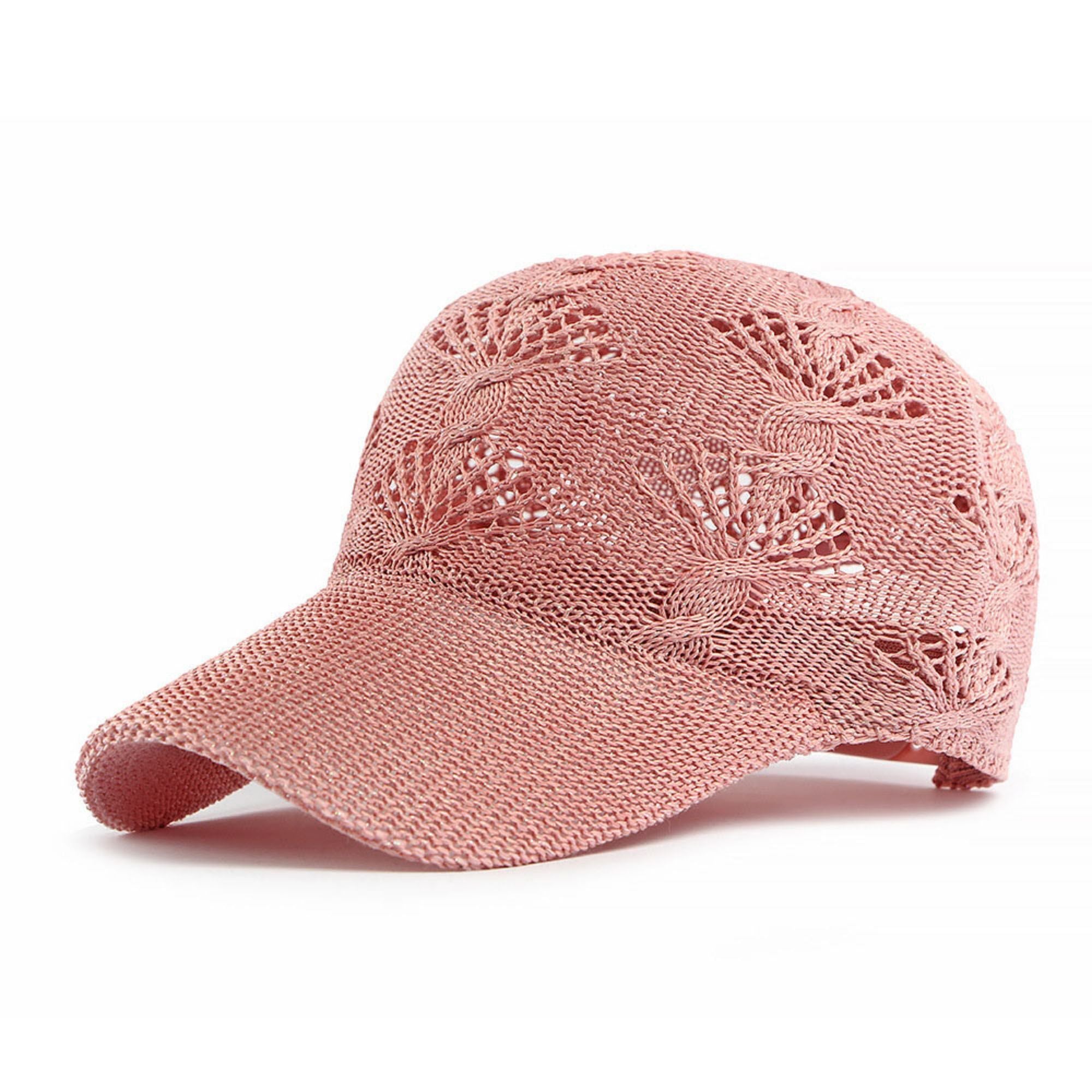 Women's Crochet Knit Baseball Cap Breathable Openwork Lightweight Casual Hat